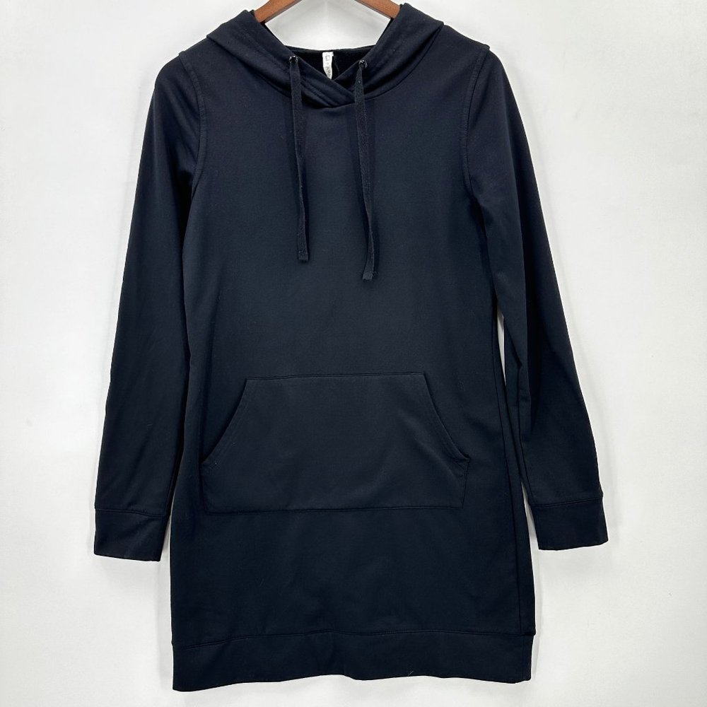 Fabletics Sweatshirt Dress Womens Long Sleeve Hooded Pockets Black XS